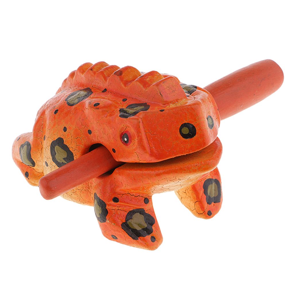marque generique - Instrument de musique en bois grenouille Thaïlande artisanat traditionnel grenouille porte bonheur orange - Jeux d'éveil