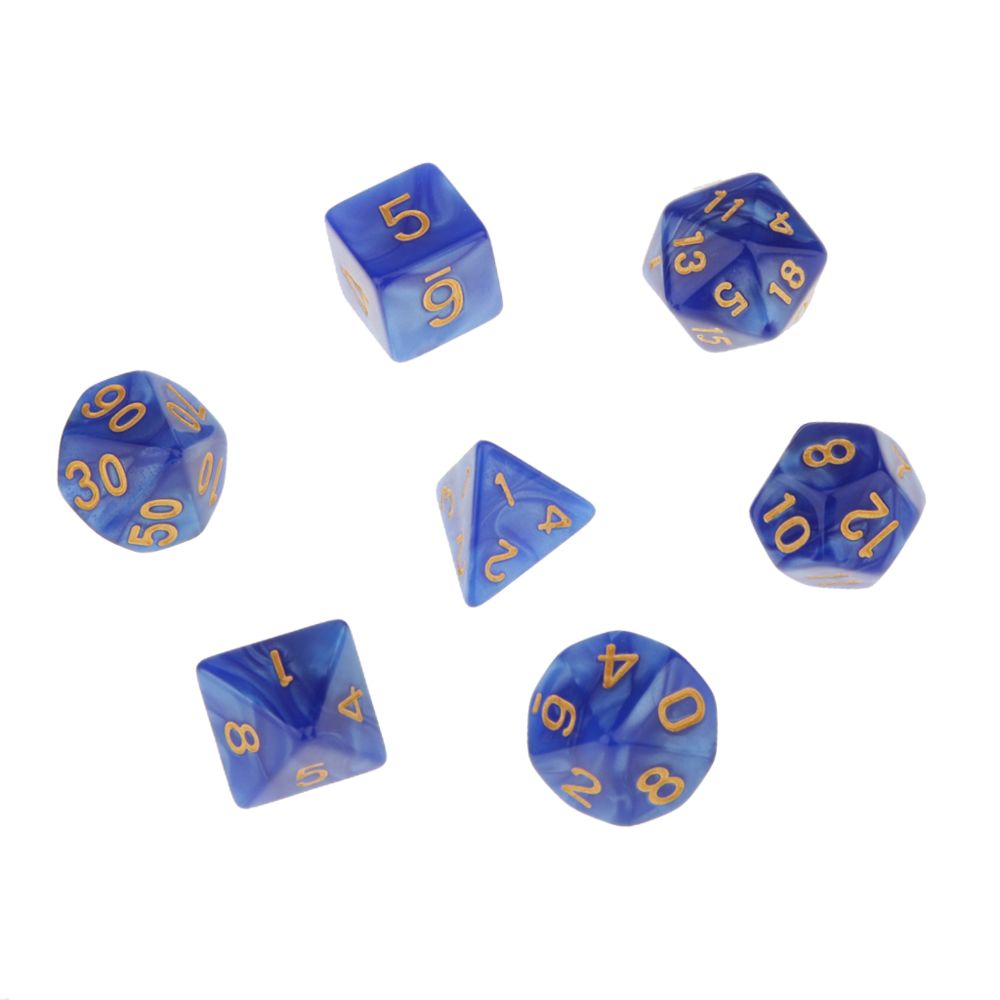 marque generique - 7X Polyhedral Dice 16mm For Dungeons And Dragons DND MTG Table Games Blue - Jeux de rôles