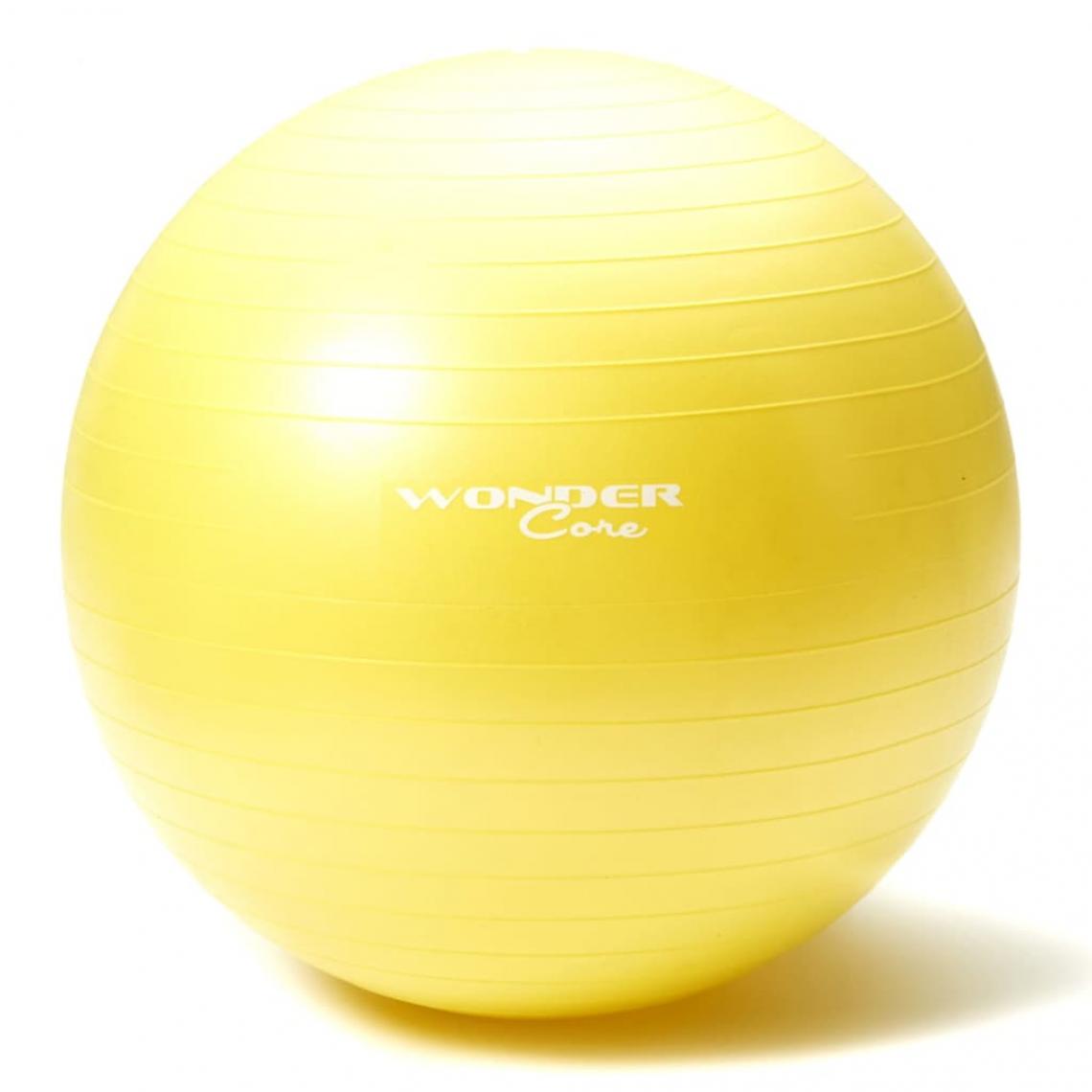 Wonder Core - Wonder Core Ballon de gymnastique anti-éclatement 65 cm Jaune - Jeux de balles