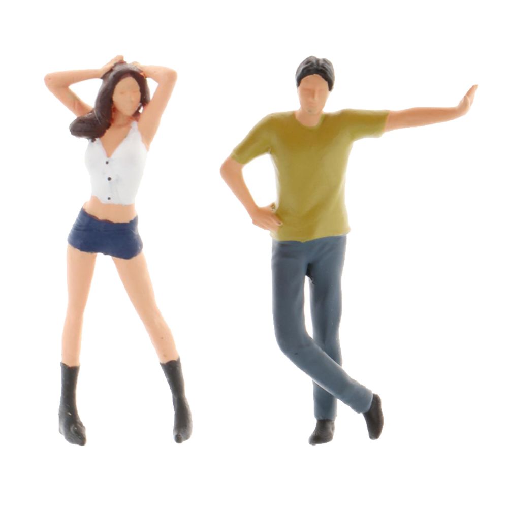 marque generique - 2x1:64 Miniature Homme Femme Figure Scène Personnage Rue Figure Modèles - Train électrique