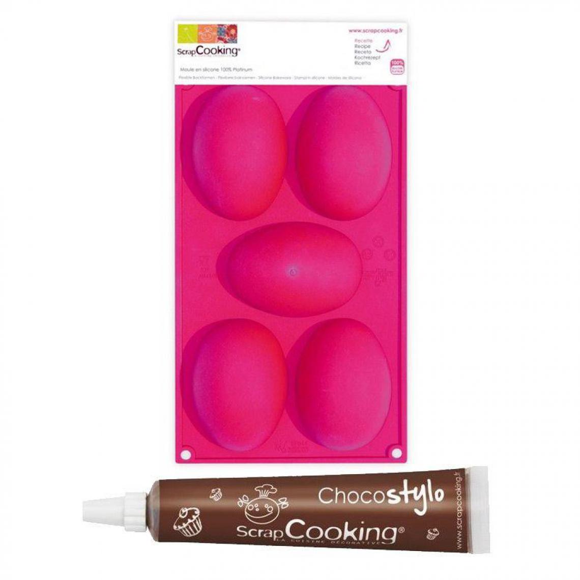 Scrapcooking - Moule 5 oeufs de Pâques + 1 Stylo chocolat offert - Kits créatifs