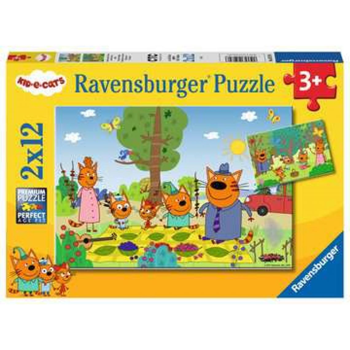 Ravensburger - Puzzles 2x12 p - Journée nature en famille / Kid-E-Cats - Animaux