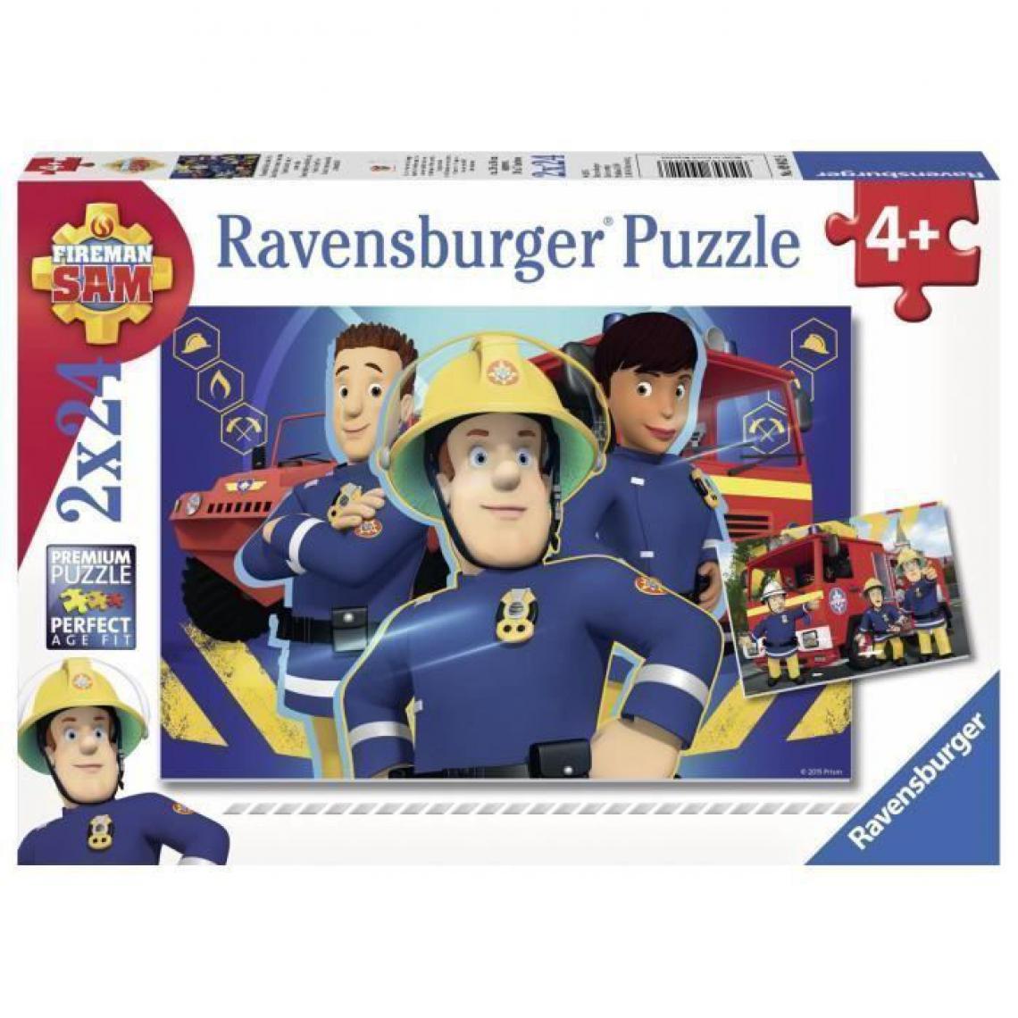 Ravensburger - Puzzle 2x24p Sam Pompier Aide dans le besoin - Animaux