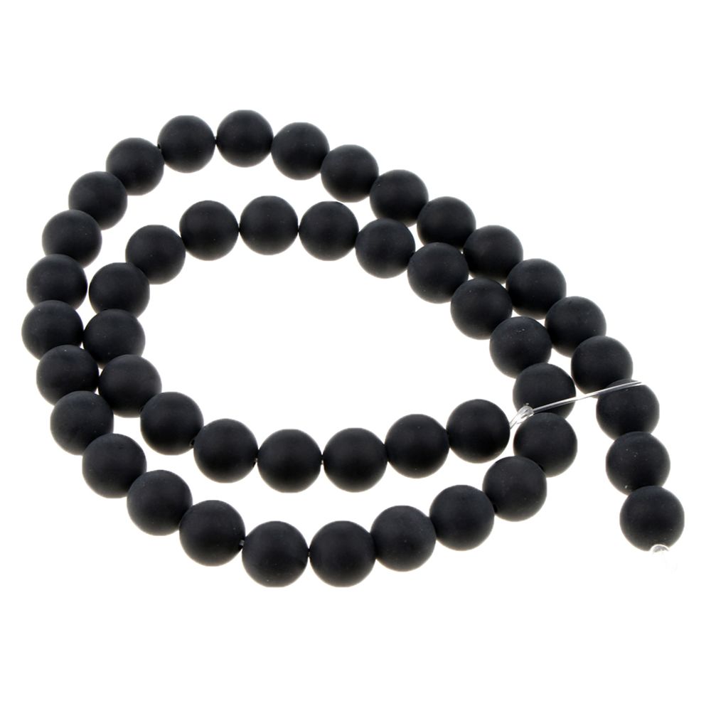 marque generique - charme agate noire naturelle bricolage perles en vrac pour la fabrication de bijoux diy 8mm - Perles
