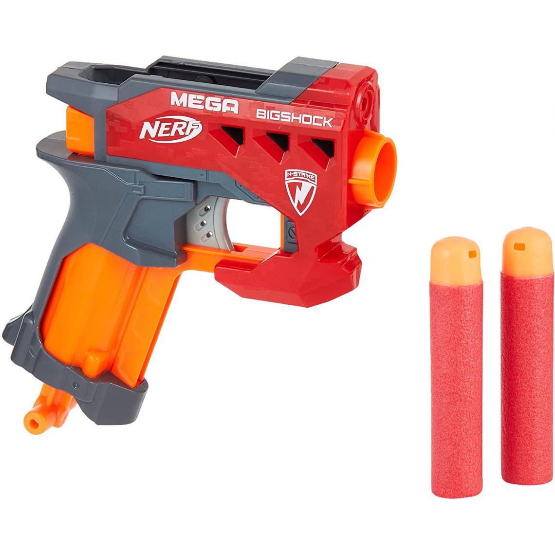 Nerf - pistolet mega élite bigshock rouge noir orange - Jeux d'adresse