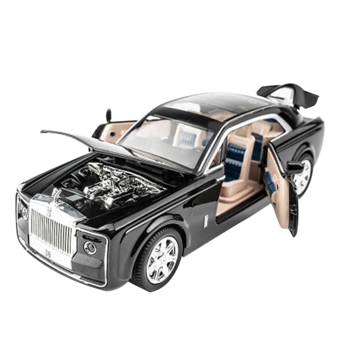 Universal - 1/24 rouleaux de Royce en alliage de coulée de queue de modèle de voiture son et jouets en métal léger voiture haute simulation collection de cadeaux pour enfants(Le noir) - Voitures