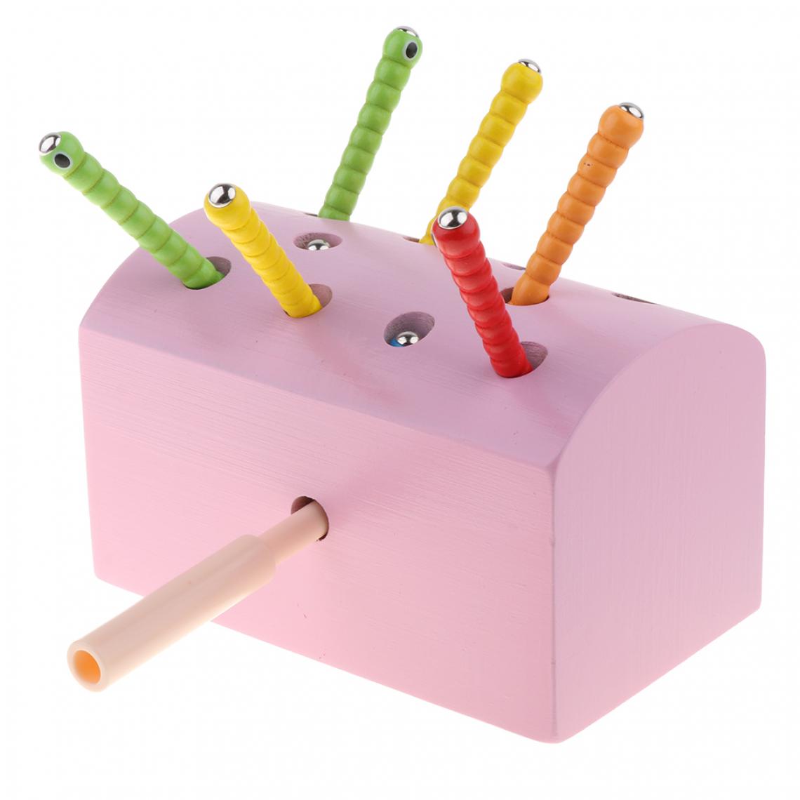 marque generique - bois magnétique capture insecte jeu jouets kid montessori jouet éducatif rose - Jeux d'éveil