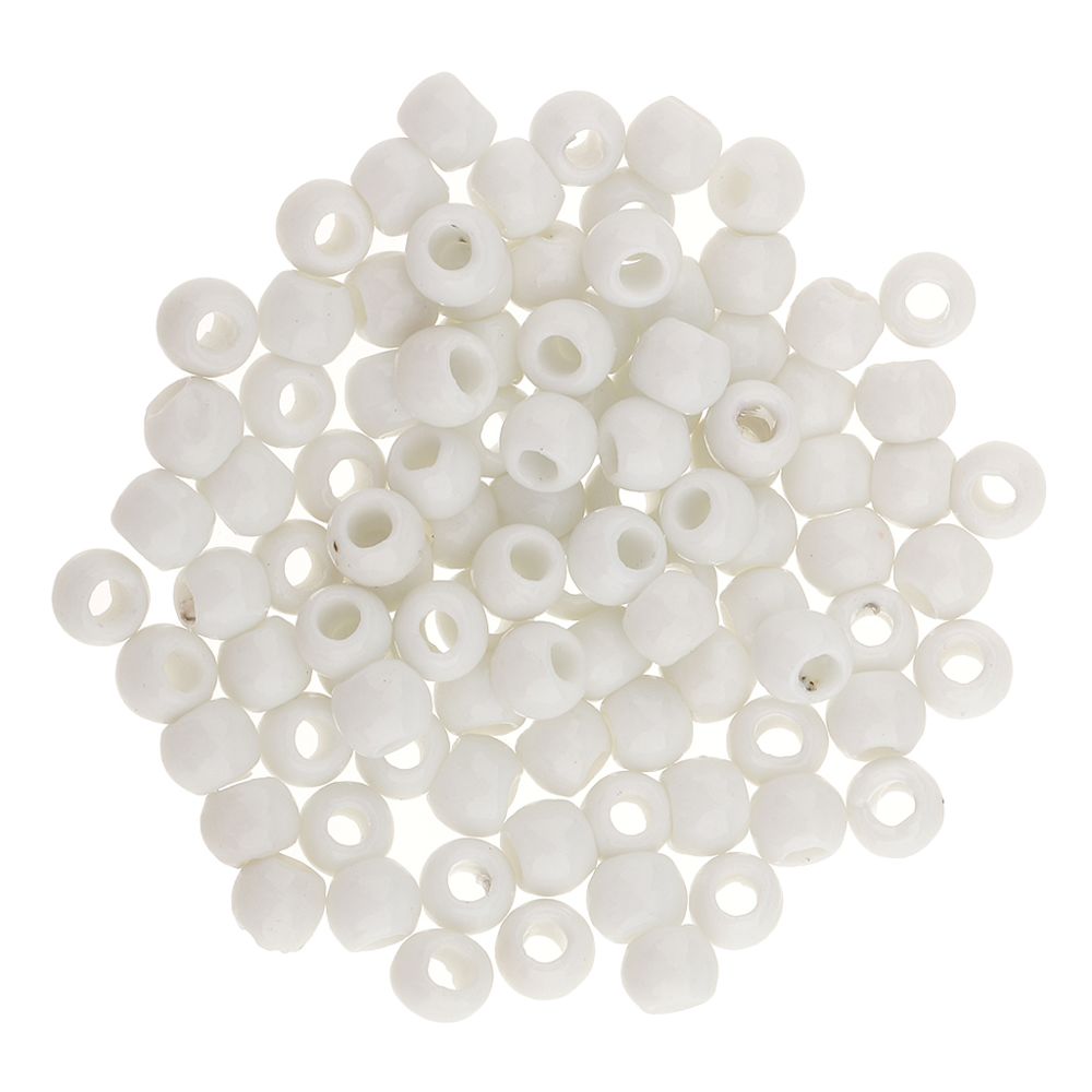 marque generique - Perles en céramique en céramique 100pcs 6mm pour bijoux diy faisant du blanc - Perles