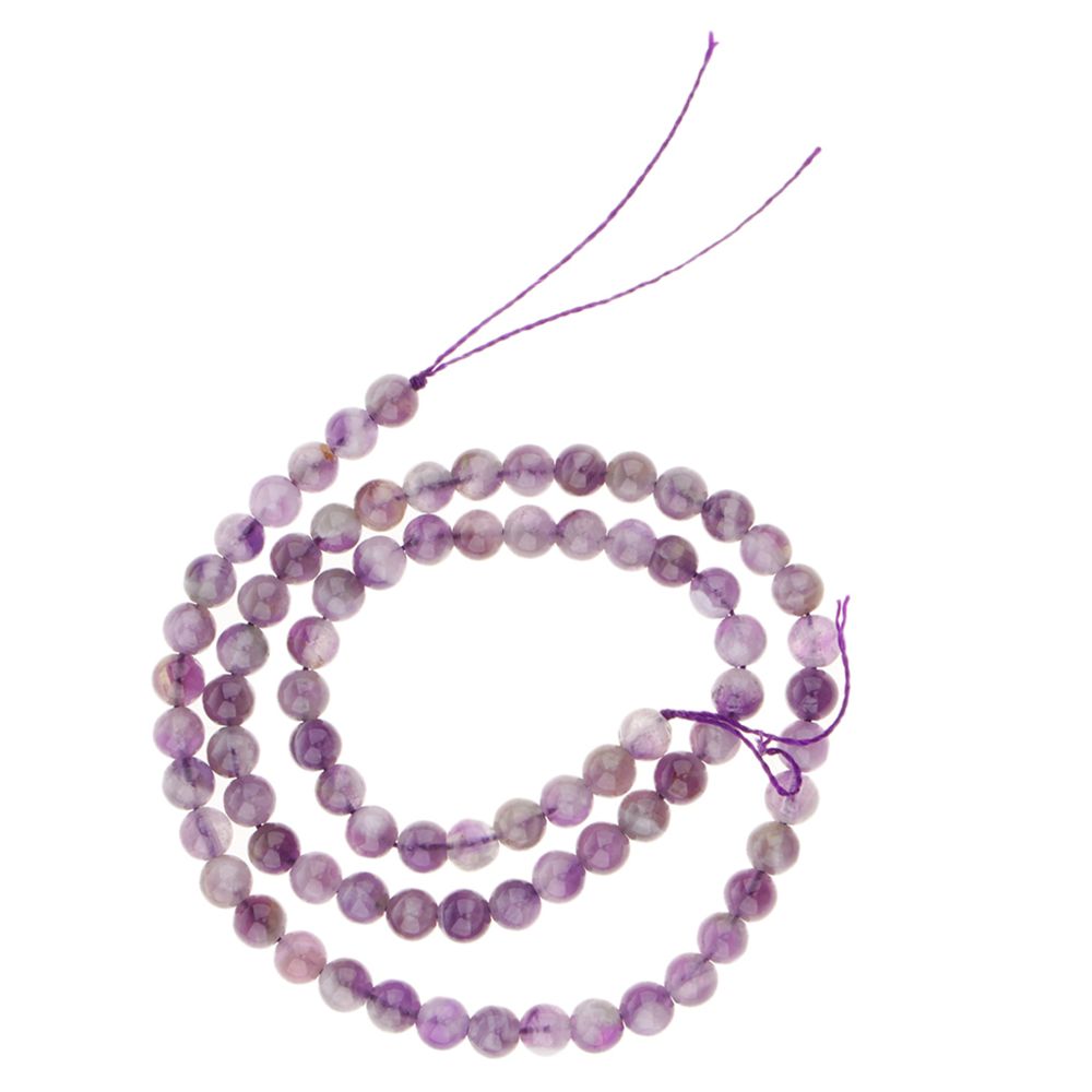 marque generique - améthyste pierres précieuses en vrac perles diy naturel craystal pour la fabrication de bijoux 4mm - Perles