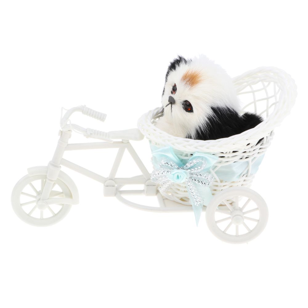 marque generique - animaux en peluche de simulation en tricycle animaux en peluche jouet décoration chien b - Animaux