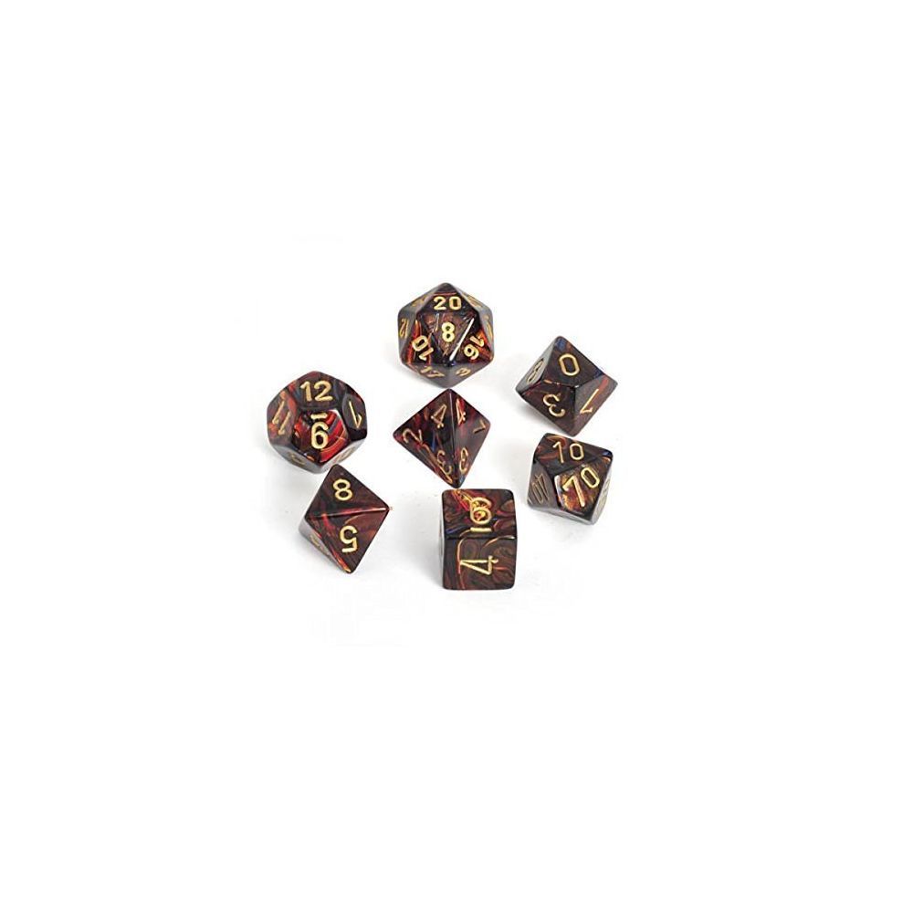 Chessex - Chessex Dice Polyhedral 7-Die Scarab Dice Set - Blue Blood w/Gold CHX-27419 - Jeux d'adresse