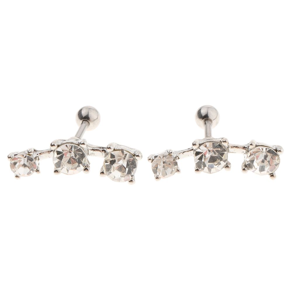 marque generique - 1 paire d'acier inoxydable oreille tragus hélice d'oreille goujons barre bijoux piercing clair - Perles