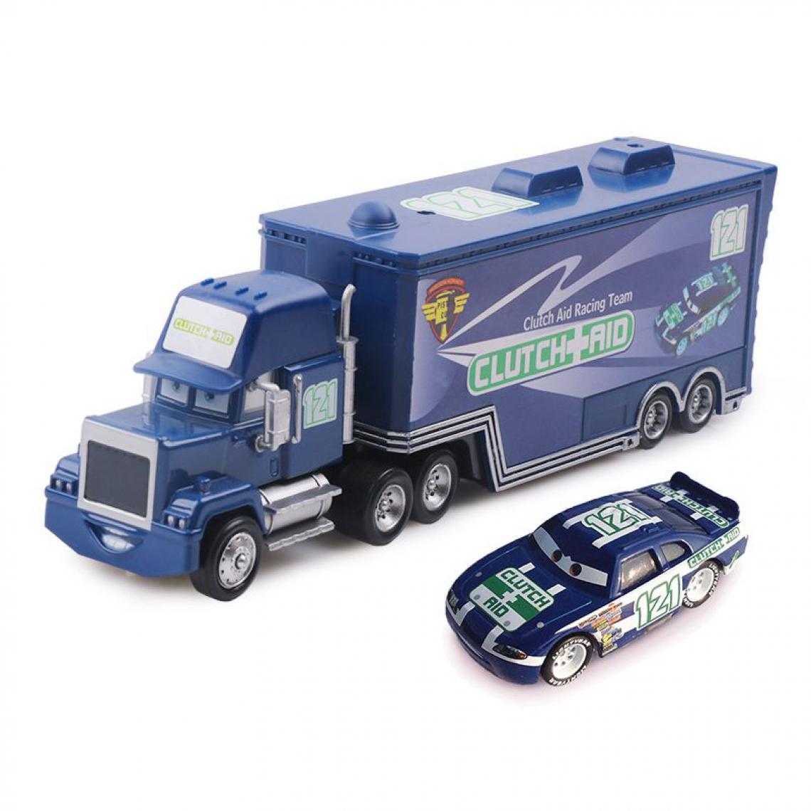 Generic - Camion Pixar Mack  avec 1 petit véhicule, 1:55 moulé ,emballage de film à bulles, 21*6.5*4.5cm - Bleu  - Voitures