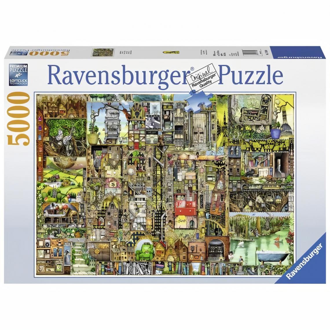 Ravensburger - Puzzle 5000 pieces - Ville bizarre / Colin Thompson - Ravensburger - Puzzle adultes - Des 14 ans - Animaux