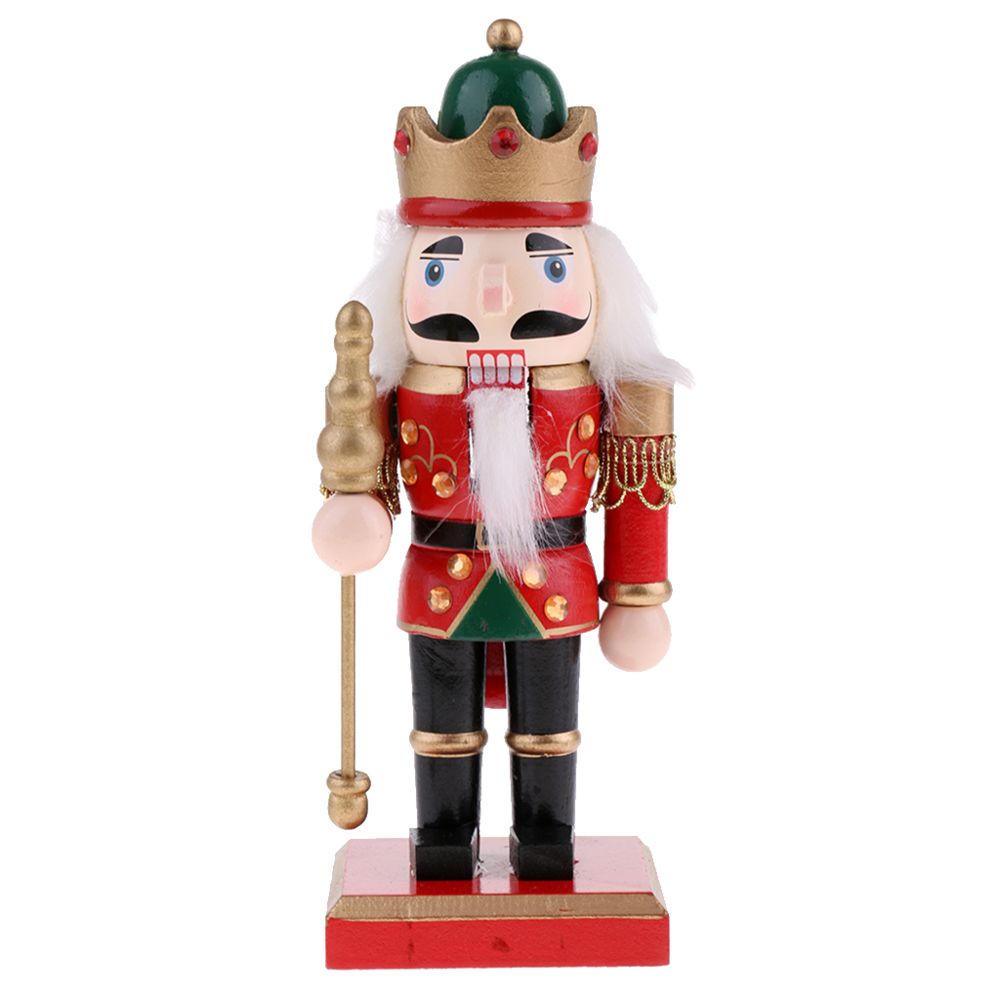 marque generique - 20cm en bois casse-noisette soldat modèle modèle marionnette poupée jouet décor à la maison rouge - Jeux d'éveil