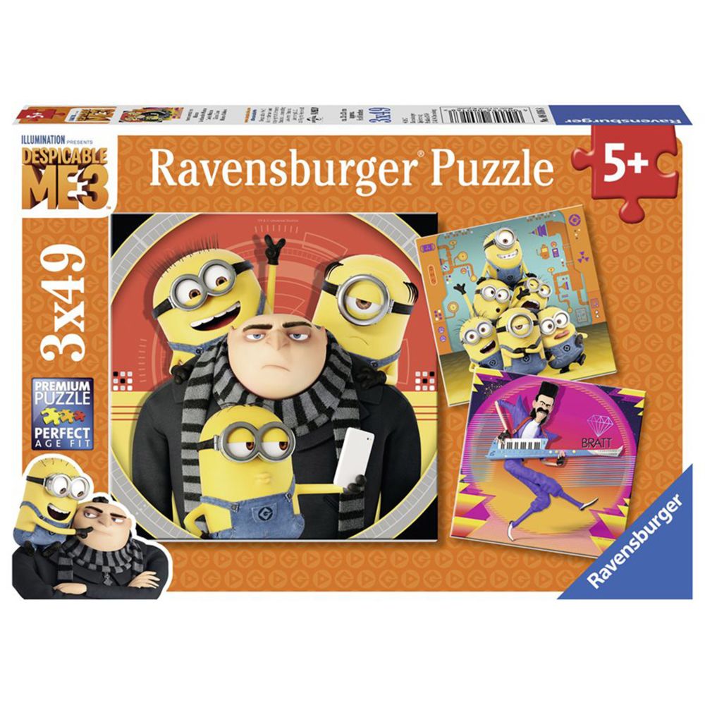 Ravensburger - Puzzles 3 x 49 pièces : Moi, Moche et Méchant 3 - Animaux