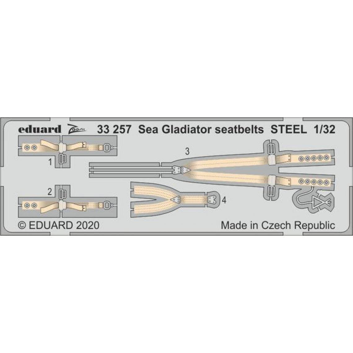 Eduard - Sea Gladiator seatbelts STEEL for ICM - 1:32e - Eduard Accessories - Accessoires et pièces