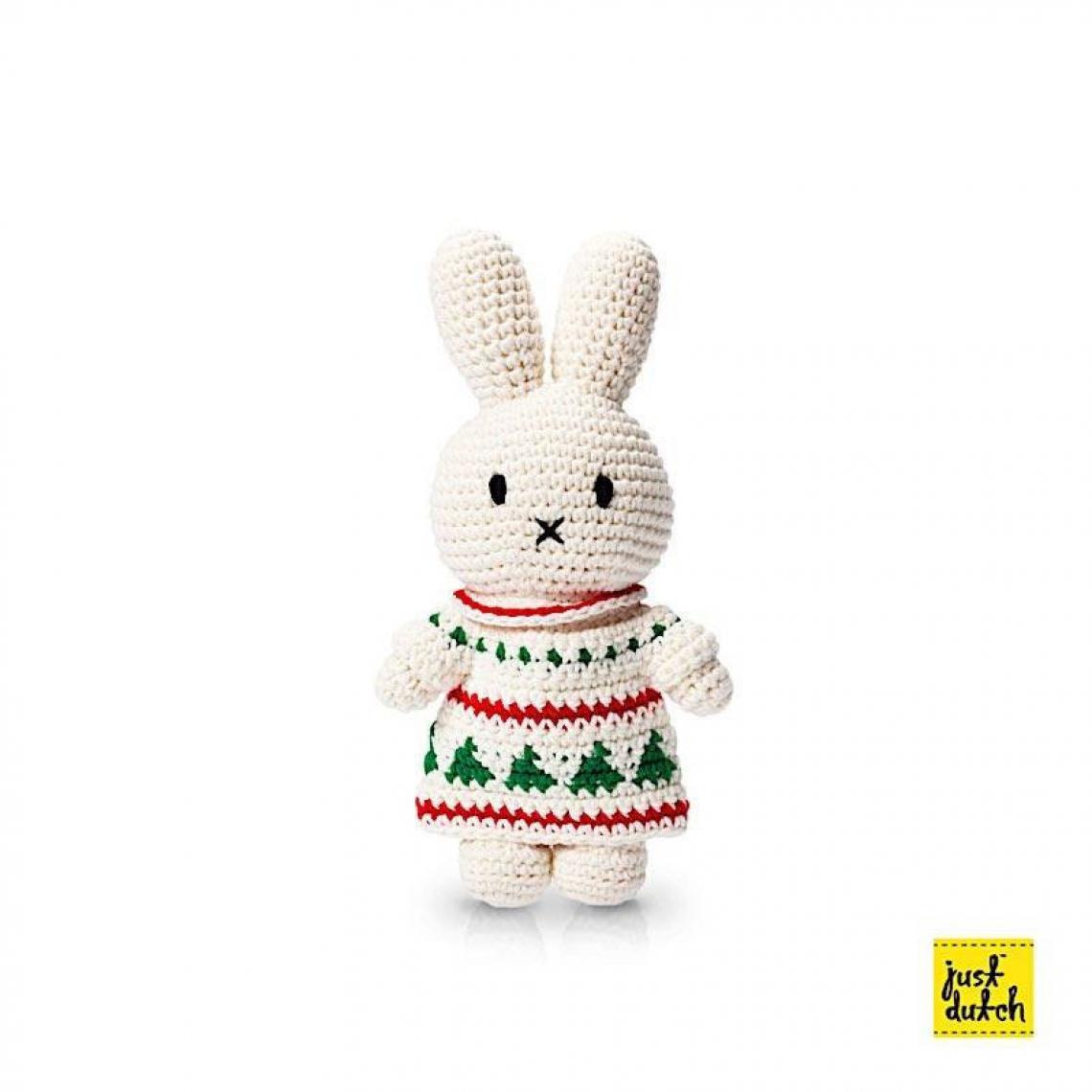 Ac-Deco - Peluche Miffy en crochet - L 10 x l 5 x H 25 cm - Noël - Doudous