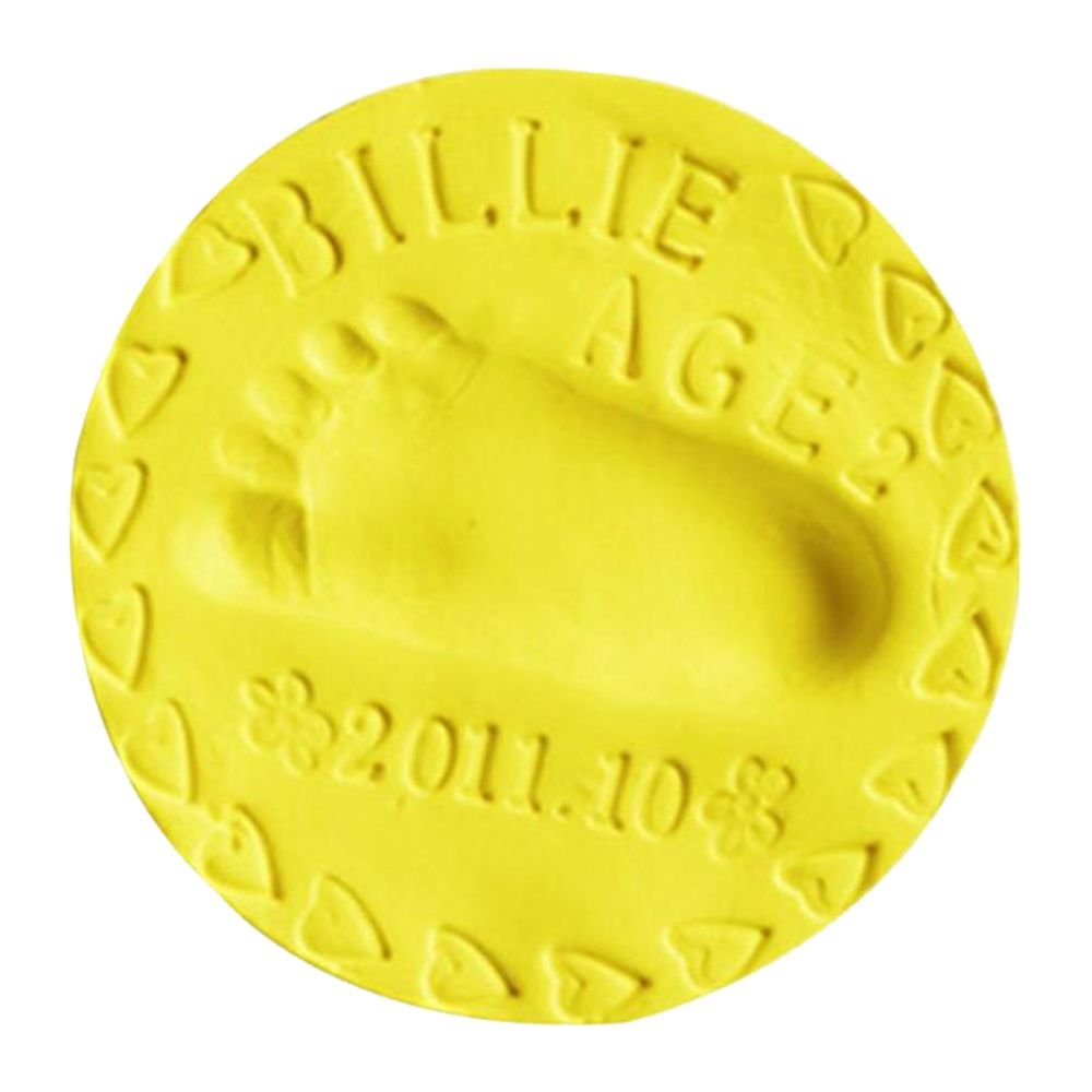 marque generique - Ultralight Clay Baby Handprint Footprint Print Mud DIY Craft Yellow - Poupons