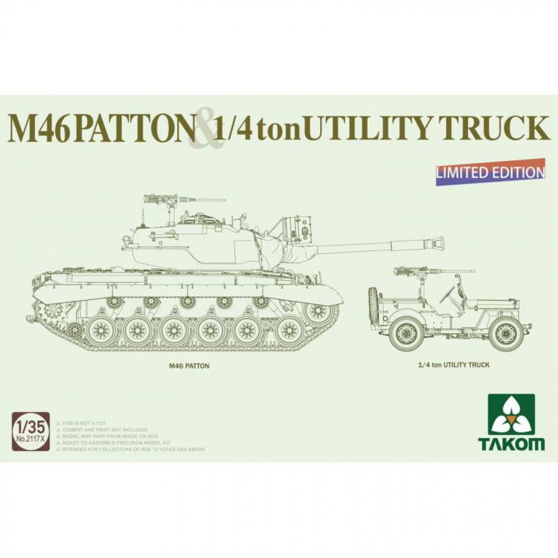 Takom - Maquette Char M46 Patton & 1/4 Ton Utility Truck Limited Edition - Chars