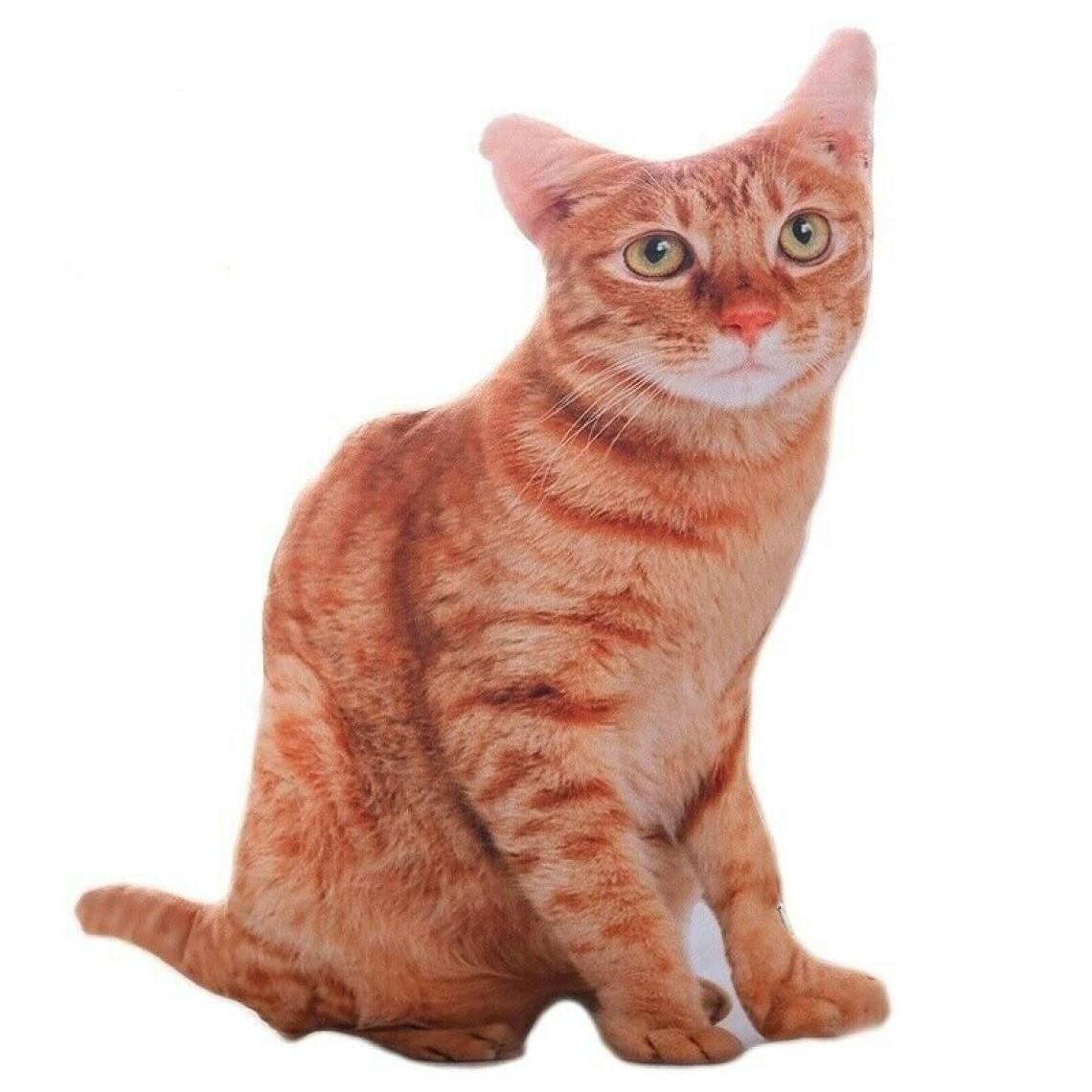 Universal - (orange) 50cm 3D simulé CAT oreiller poupée coussin peluche - Animaux