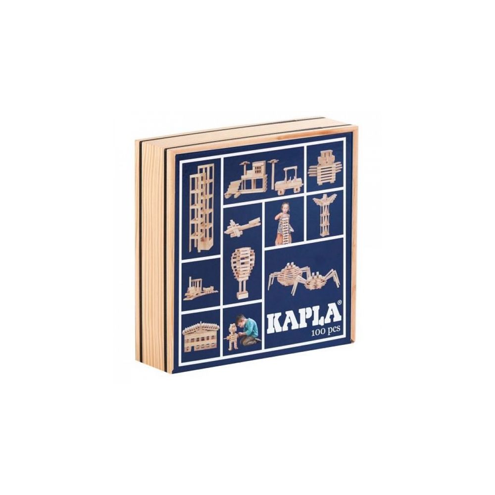 Kapla - La planchette magique boite de 100 pieces couvercle bleu - Briques et blocs