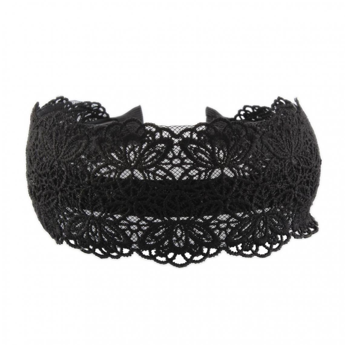 marque generique - dentelle noire gothique fleur floral broderie cheveux cerceau bandeau boho headwear - Perles