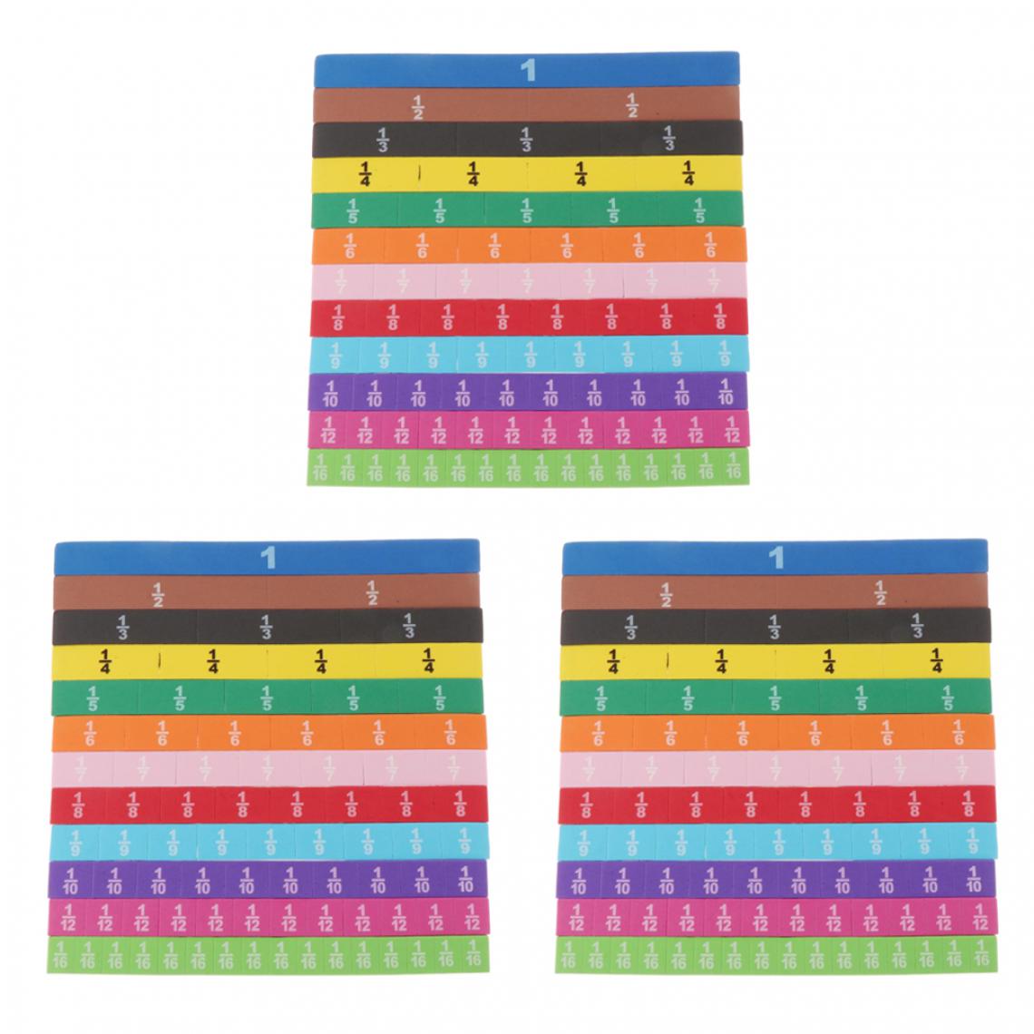 marque generique - 3 Set 83 Pcs Magnetic Fraction Tiles Math Teaching - Jeux éducatifs