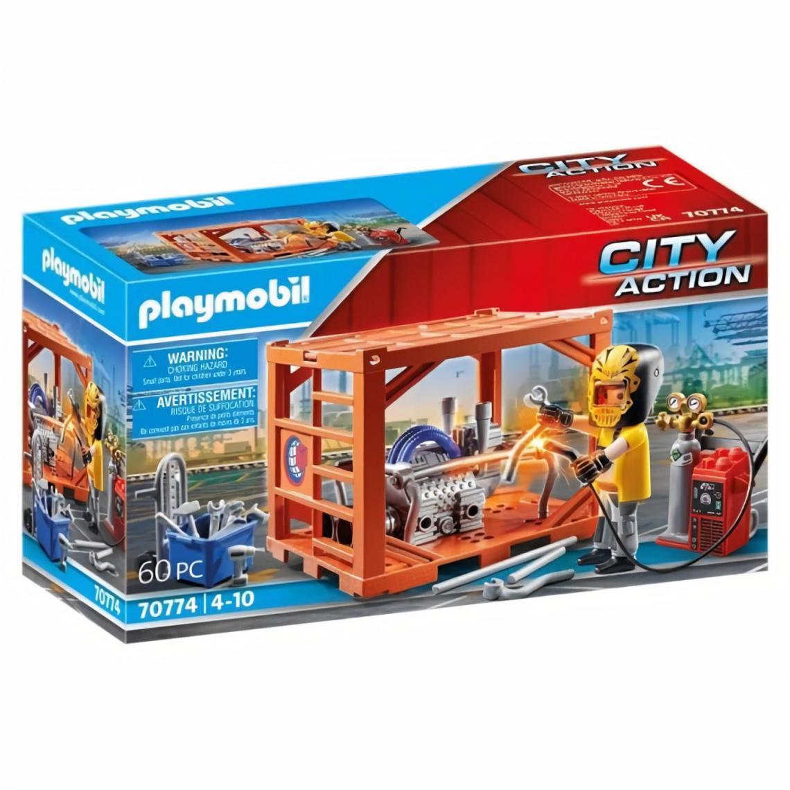 Playmobil - PLAYMOBIL - 70774 - Ouvrier et conteneur - Playmobil
