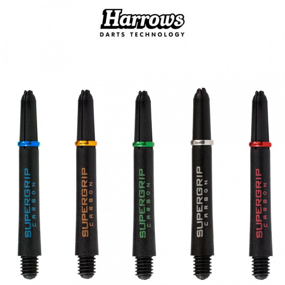 Harrows - Shaft Harrows Supergrip Carbon Short (plusieurs coloris) Black/Gold - Accessoires fléchettes