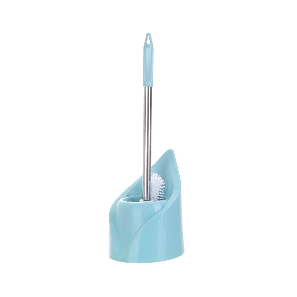 Wewoo - Base de forme triangulaire Brosse de toilette à manche long en acier inoxydable de nettoyage de bleu - Cuisine et ménage