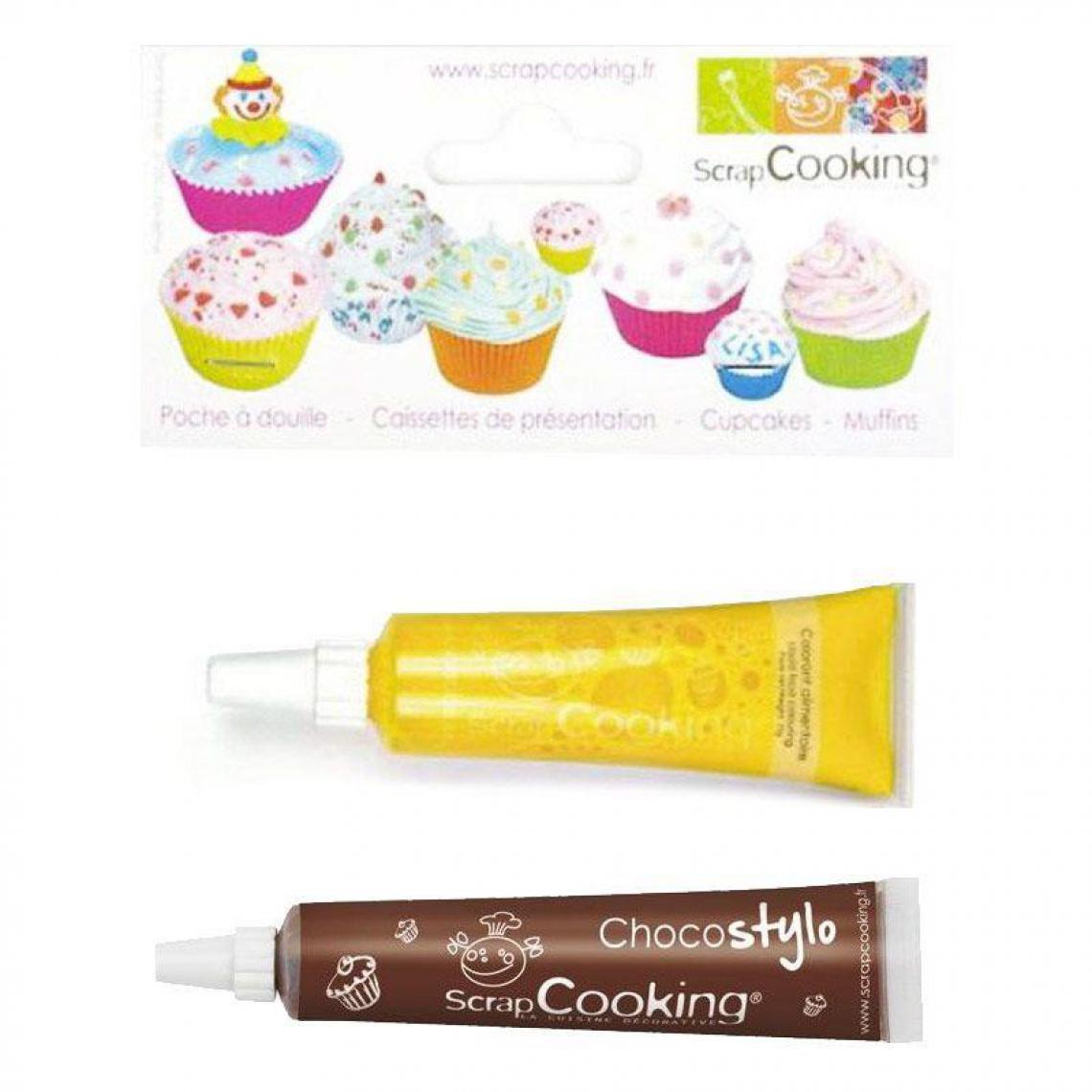 Scrapcooking - Stylo chocolat + Colorant alimentaire liquide tube Jaune - Kits créatifs
