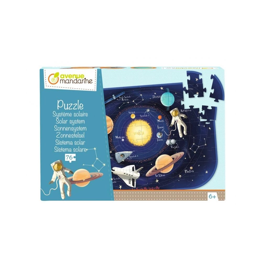 Avenue Mandarine - Puzzle éducatif - Grand format - Le système solaire - Jeux éducatifs