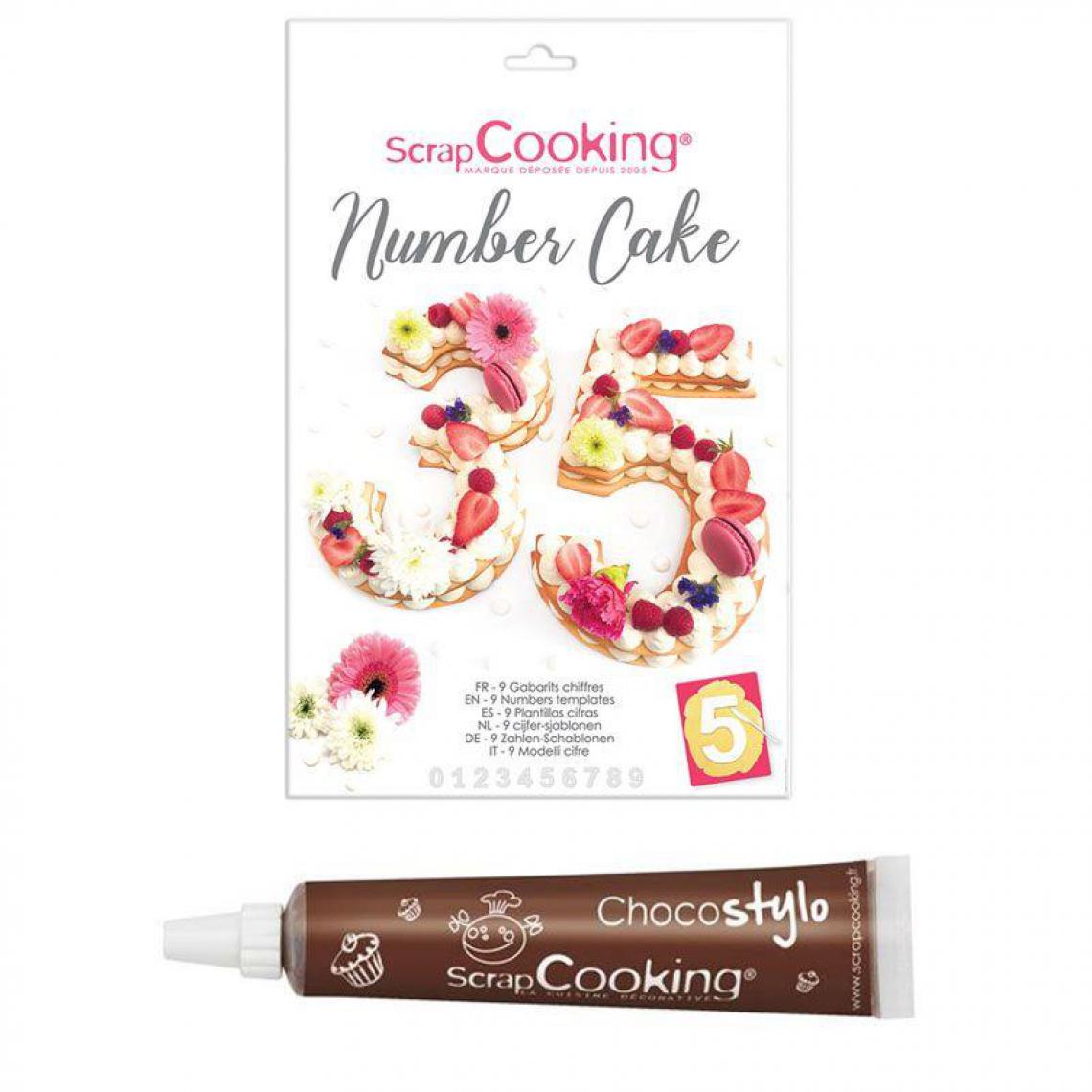 Scrapcooking - Coffret Number cake + 1 Stylo chocolat offert - Kits créatifs