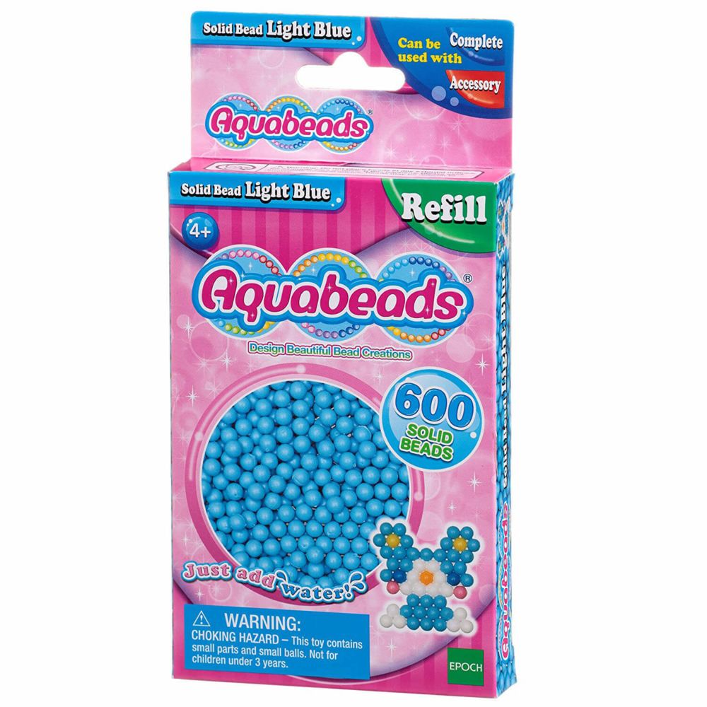 Aquabeads - Aquabeads : Recharge de 600 perles bleues claires - Perles