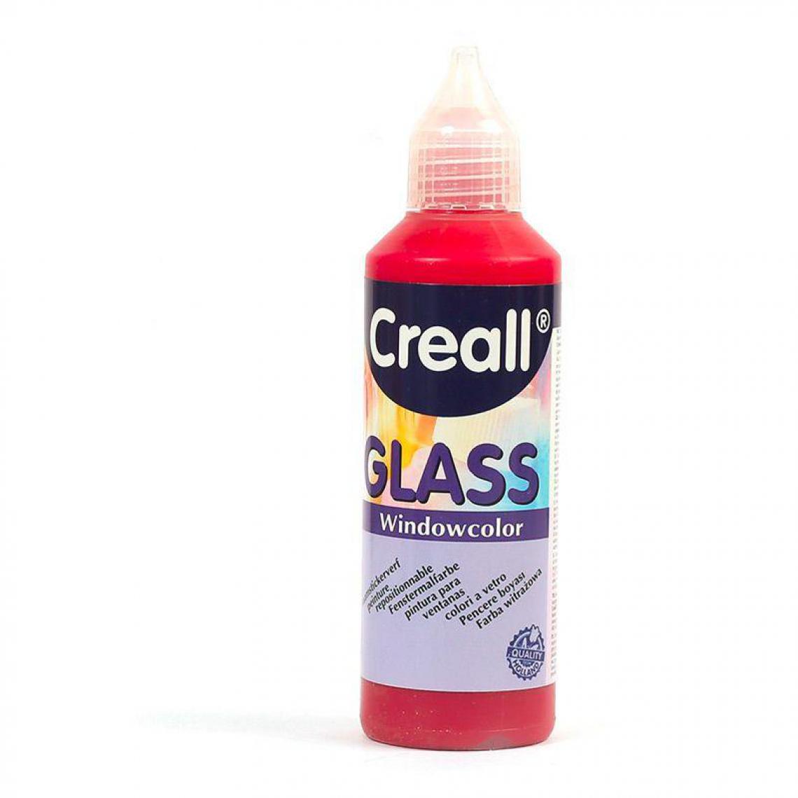 Graines Creatives - Peinture repositionnable pour vitres Creall Glass 80 ml - rouge bordeaux - Dessin et peinture