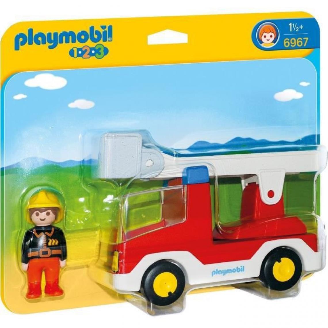 Playmobil - PLAYMOBIL 6967 - PLAYMOBIL 1.2.3 - Camion de Pompier avec Echelle Pivotante - Playmobil