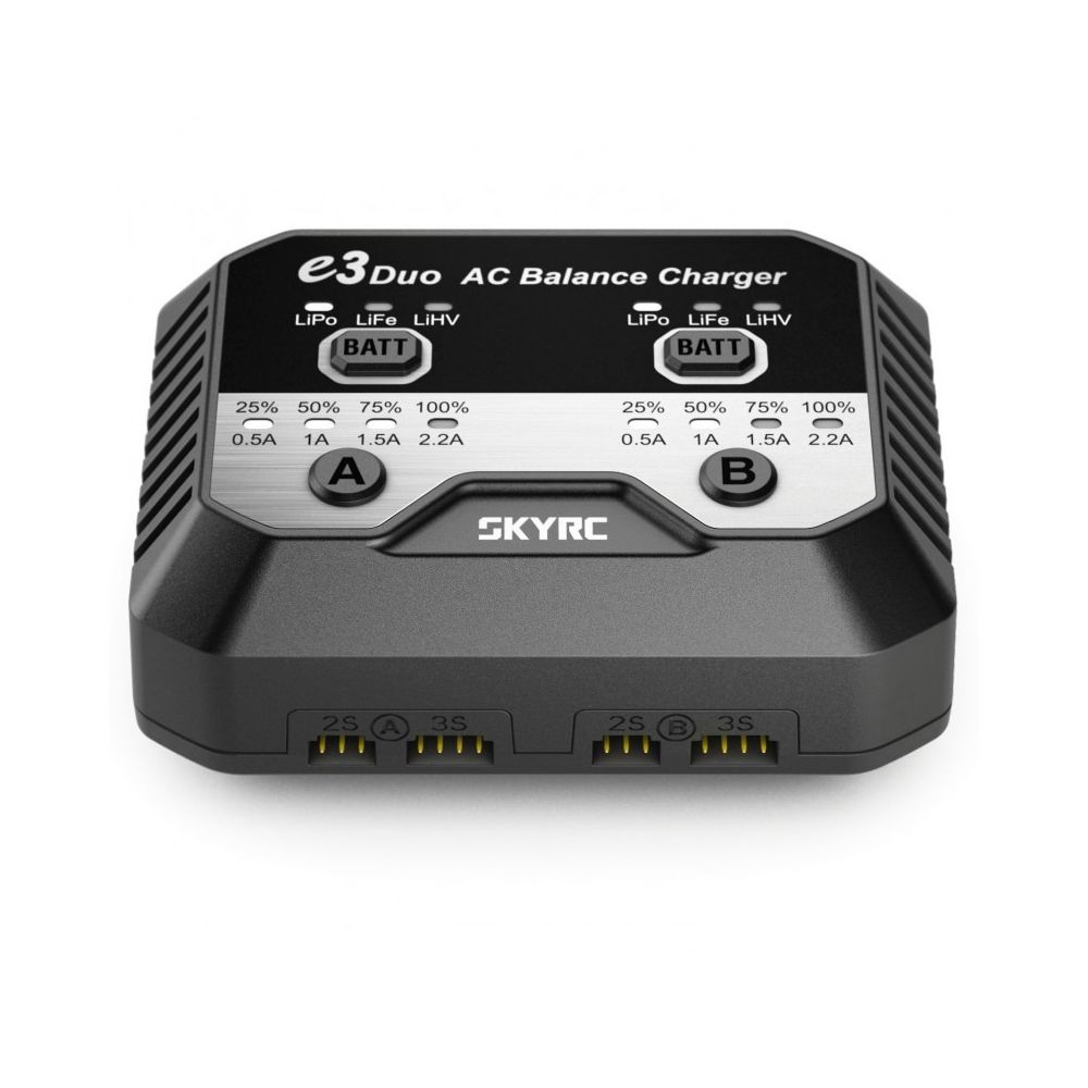 Sky Rc - Chargeur SkyRC e3 Duo AC (LiPo 2-3s - 2.2A - 2x20w) - Batteries et chargeurs