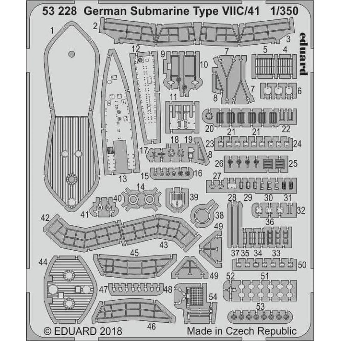 Eduard - German Submarine Type VIIC/41 for Revell - 1:350e - Eduard Accessories - Accessoires et pièces