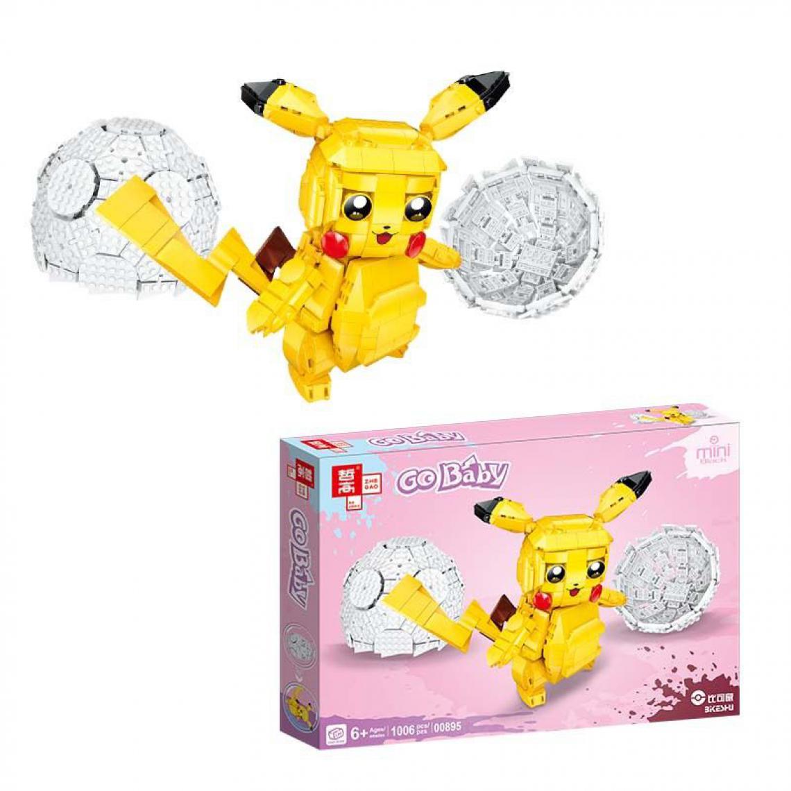 Generic - Jouet de construction ZheGao Pokémon Pikachus 15 *13.6 *15 cm - Jaune  - Briques et blocs