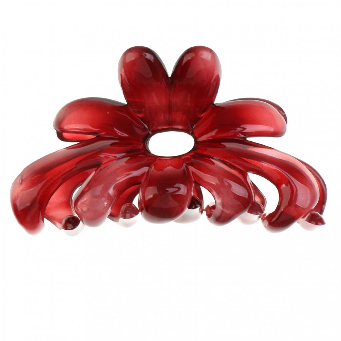 marque generique - Simple Conception Floral Magnifique Couleur Acrylique Cheveux Griffe Clip Accessoire Rouge - Perles