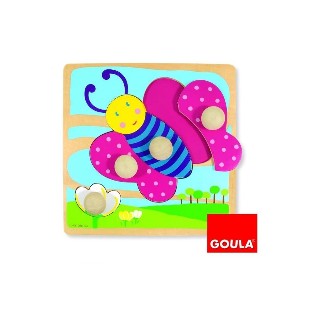 Goula - Puzzle papillon - Jeux d'encastrement