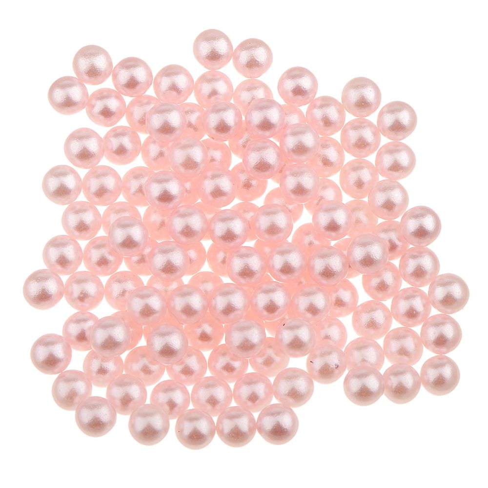 marque generique - 150 pcs imitation perle sans trou abs en plastique charme diy lâche perles rose - Perles