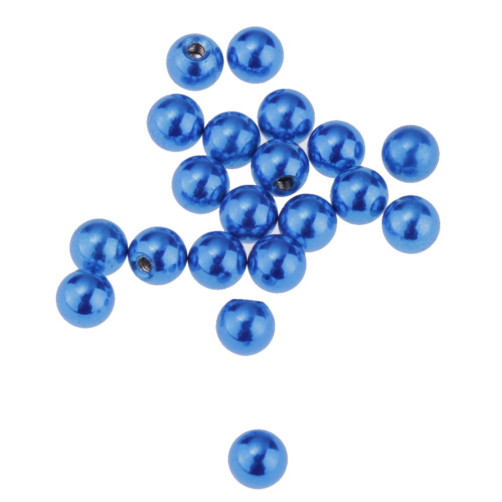 marque generique - 20 pcs 1.6 x 5mm en acier inoxydable corps bijoux boules de rechange bleu - Perles