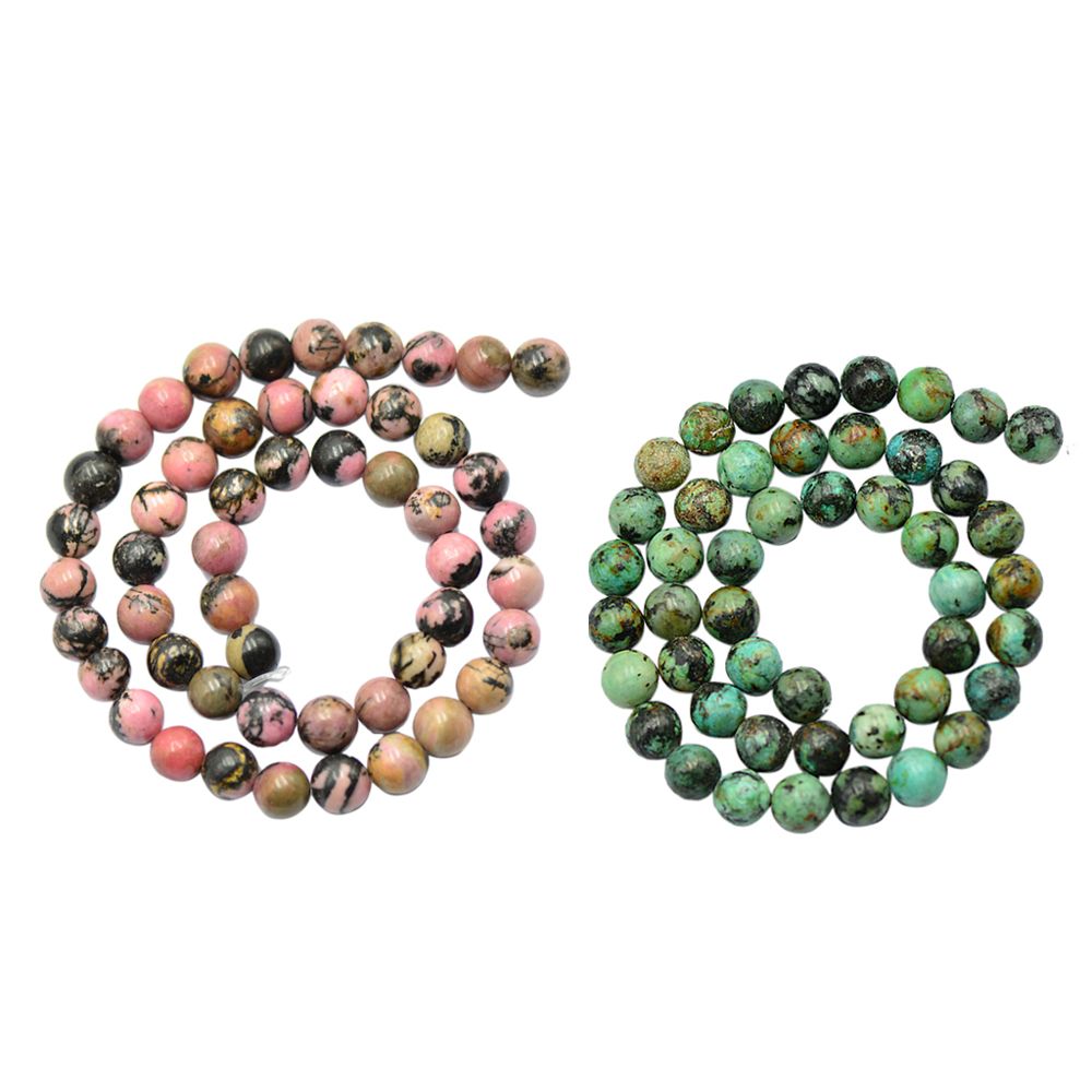 marque generique - perles de rhodonite 8mm - Perles