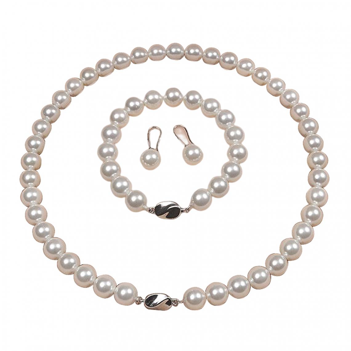 marque generique - Romance ensemble de Bijoux Exquis Shell Perles Collier pour Dame de Mariage Anniversaire Cadeaux - Perles