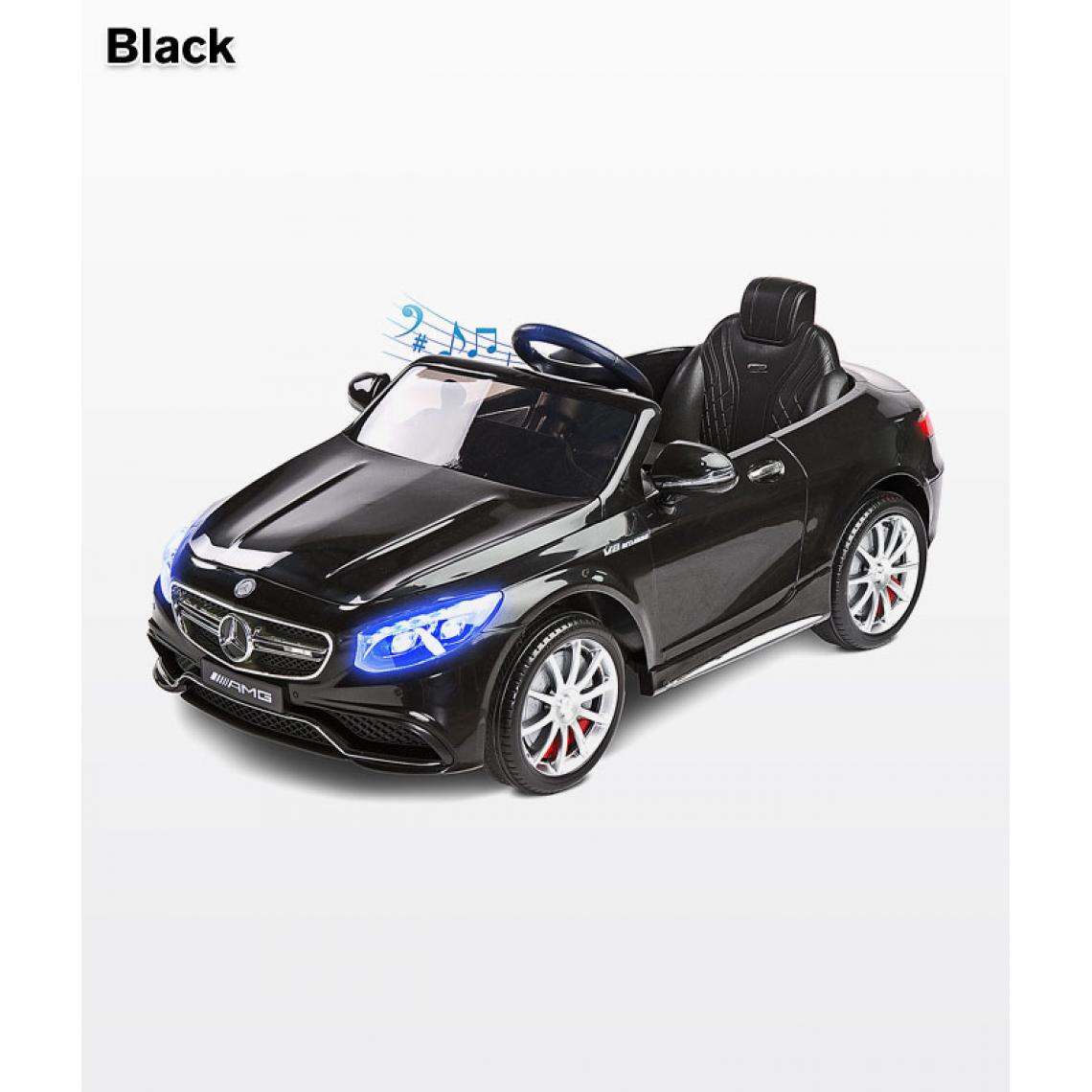 Hucoco - S63 AMG | Voiture éléctrique enfant | Mercedes-Benz S63 AMG | Moteur 12V | Age 3+ | Jusqu'à 30 kg | Avec musique et télécommande - Noire - Voitures