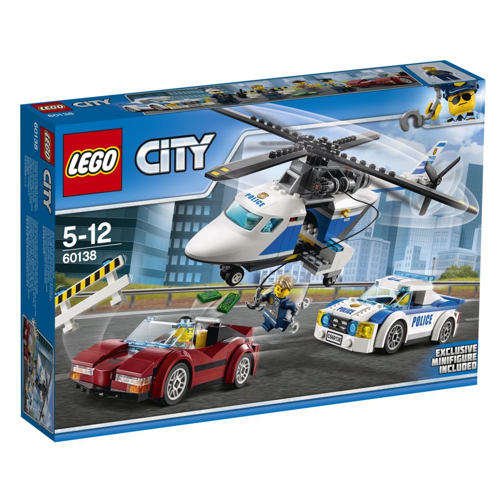 Lego - LEGO® City - La course-poursuite en hélicoptère - 60138 - Briques Lego