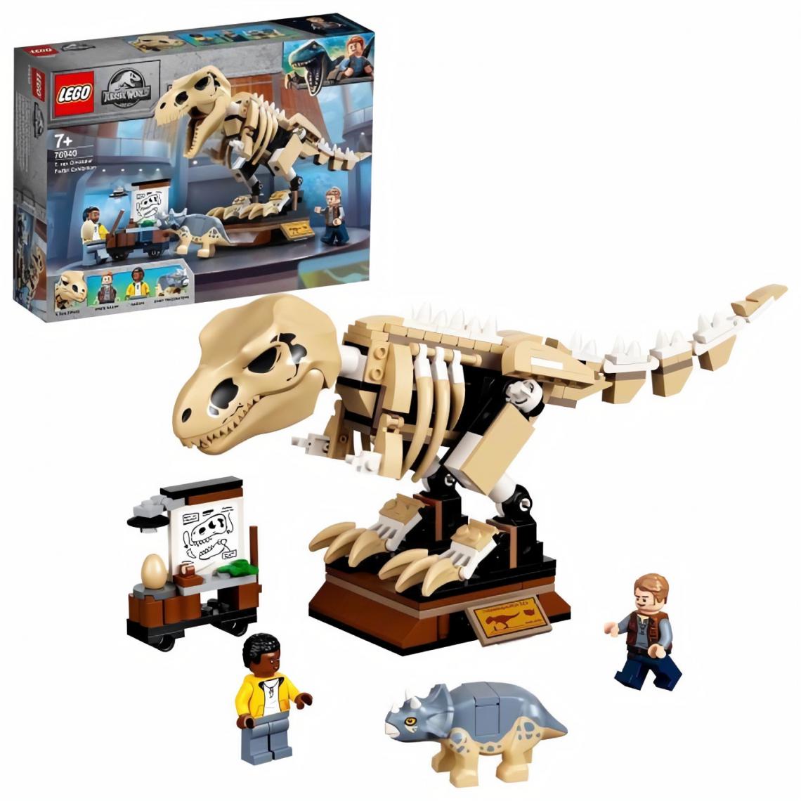 Lego - LEGO 76940 Jurassic World L'Exposition du Fossile du T. Rex Dinosaure Jouet pour Enfant des 7 ans, Jouet de Construction Sque... - Briques Lego
