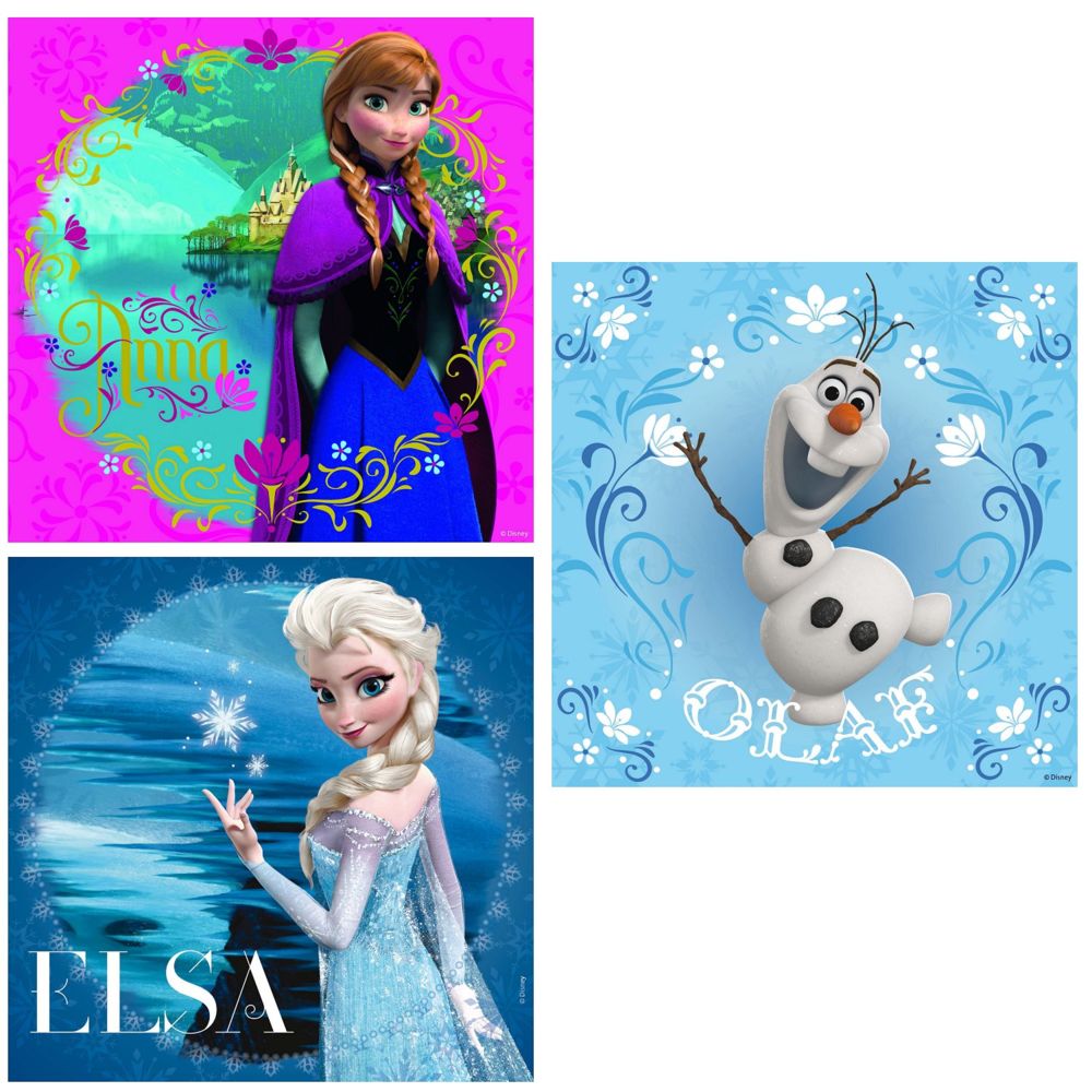 Ravensburger - Puzzle 3 x 49 pièces : La Reine des Neiges (Frozen) - Animaux